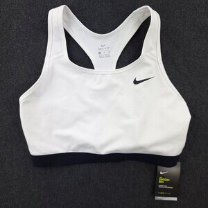 Nike Swoosh Sports Bra Medium Support Dri-Fit White Stretch Women's XL NWT